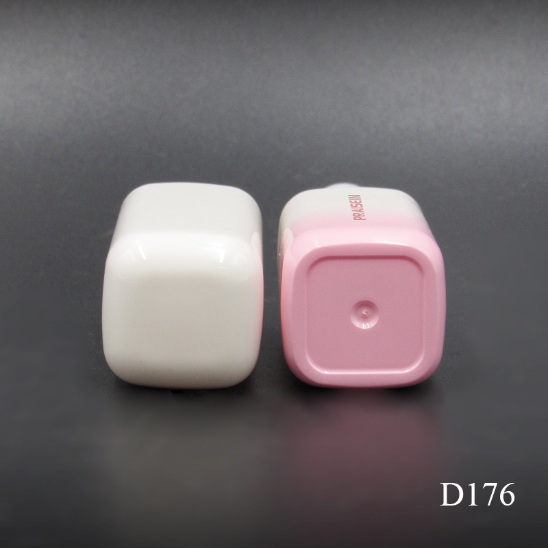 Private Customized Irreversible Rotating Lipstick Tube square Gradient pink Lipstick Container Cosmetic Plastic Packaging