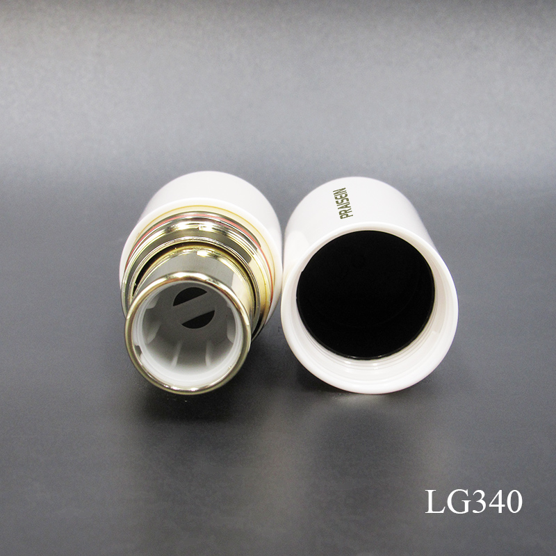 Customized 12.1mm Pearl White Plastic Lipstick Tube Spiral Airtight Empty Lipstick Container