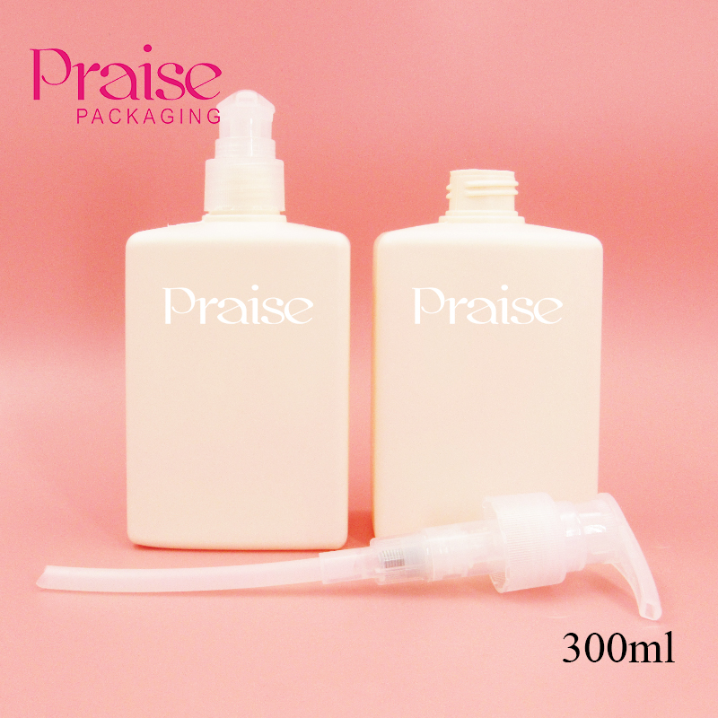 Custom HDPE Plastic Bottle 300ml Empty square Shampoo Bottle Hand Sanitizer Bottle