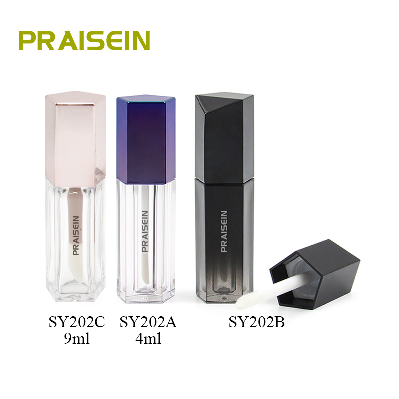 4ml 9ml large brush liquid blush tube cosmetic packaging plastic transparent lip gloss tubes