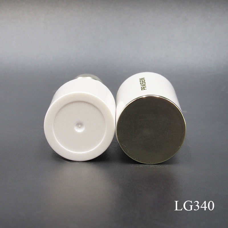 Customized 12.1mm Pearl White Plastic Lipstick Tube Spiral Airtight Empty Lipstick Container