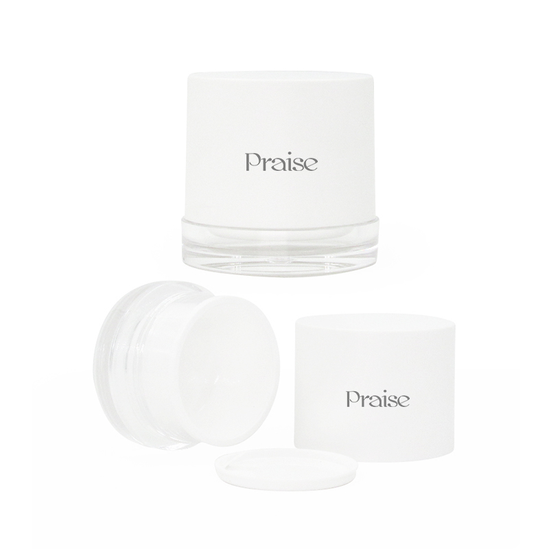 Custom exquisite round grind arenaceous shell empty cream jar 50g acrylic cosmetic face cream container with white high lid
