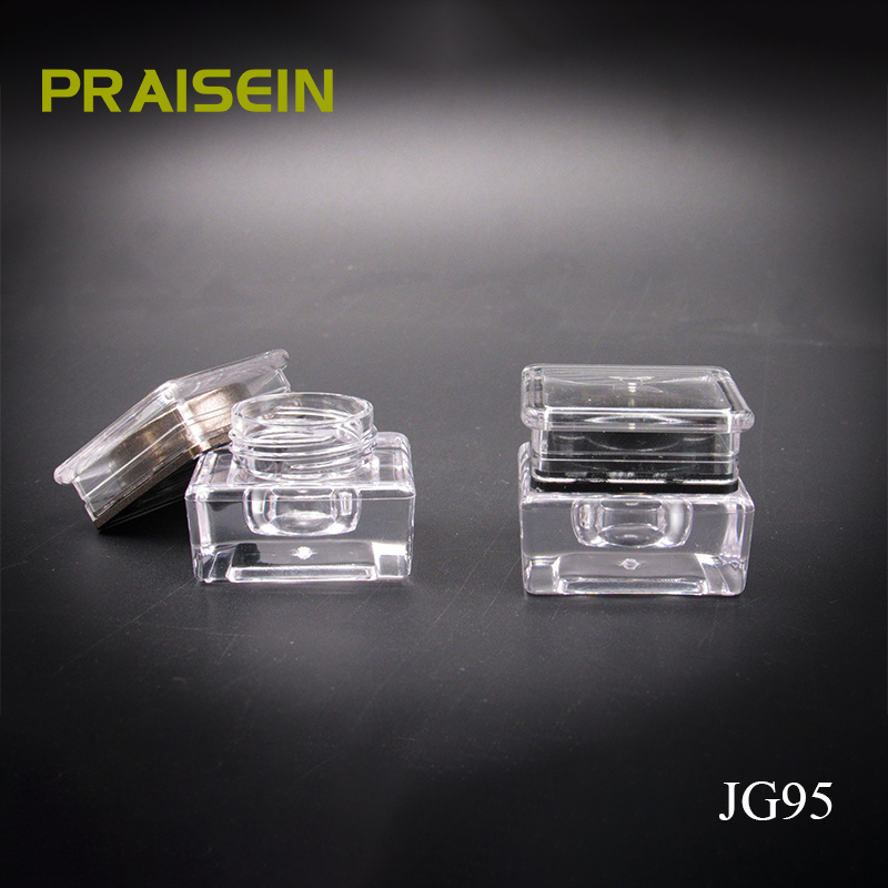 Wholesale square Thick-walled Eyeliner Cream Cans and Small Plastic clear Cosmetic Jar