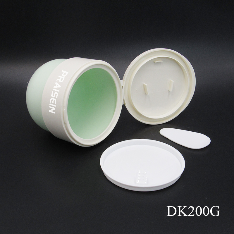 260g Empty Skin Care Jar Container Round Flip Lid Green Cream Jar with Plastic Spatula