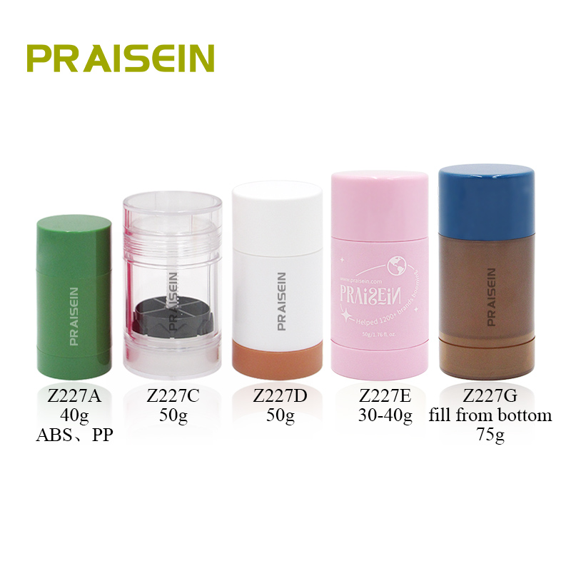 Empty plastic bottle cosmetics deodorant container 40g 50g 75g round body deodorant stick bottle