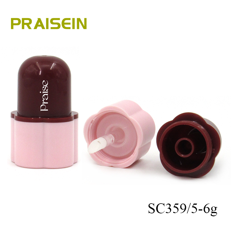 5-6g Lovely flower shaped plastic empty lip gloss tubes wholesale custom small lipgloss container cosmetic packaging supplier