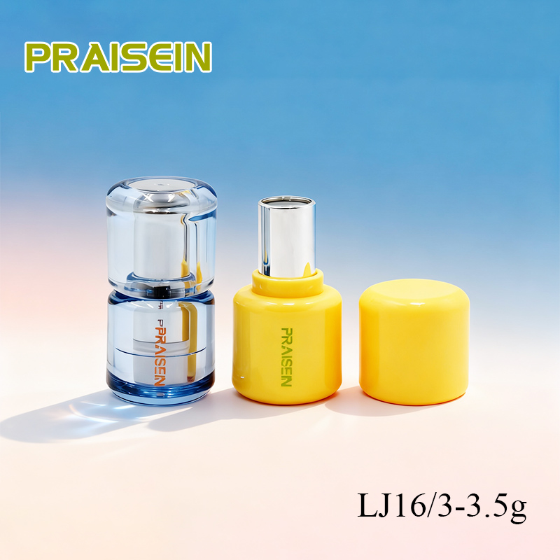 Custom logo circular transparent lipstick tubes 3g-3.5g thick wall lipstick packaging tube