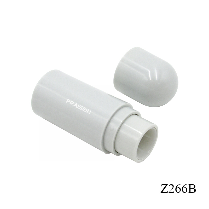 Empty blue plastic blush stick tube custom printed pattern round cosmetic concealer foundation stick packaging