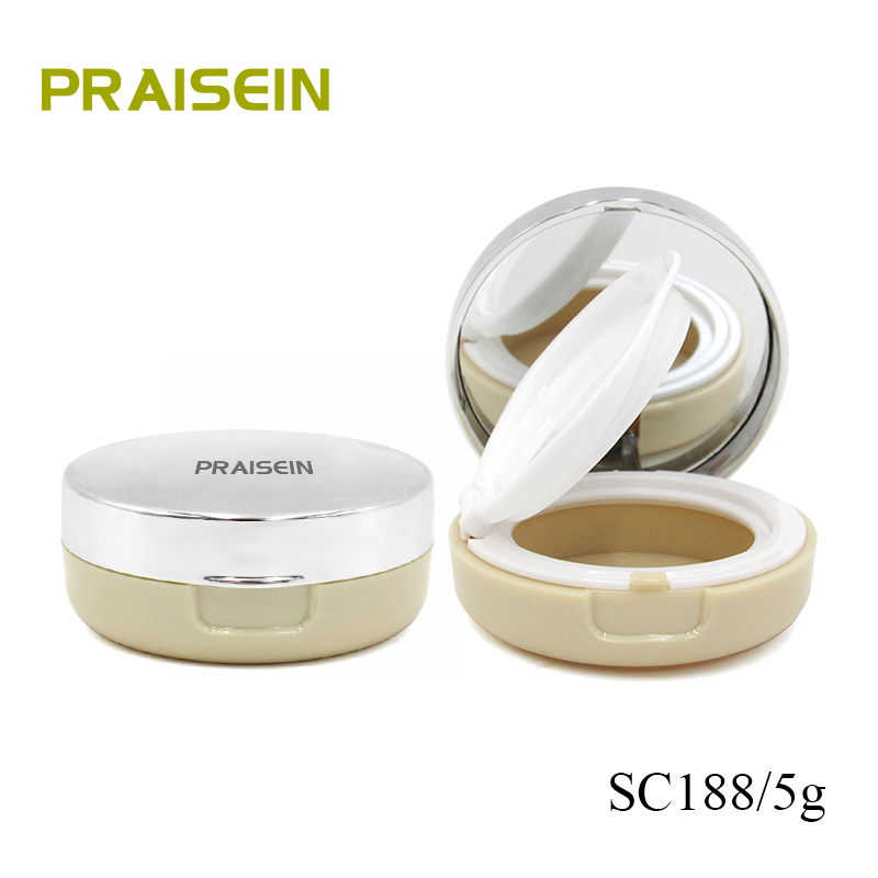 PRAISEIN Custom Round BB Air Cushion Compact Empty plastic Mini Air cushion case with mirror