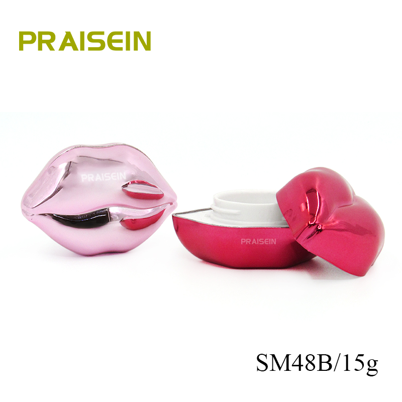15g Creative lip styling cosmetic lip balm box custom sprayed color plastic lip balm containers with rotating lid