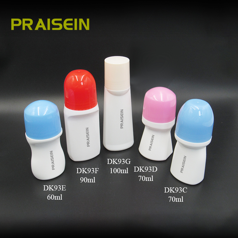 New essential oil perfume container 60ml 70ml 90ml 100ml HDPE plastic deodorant roll on bottle