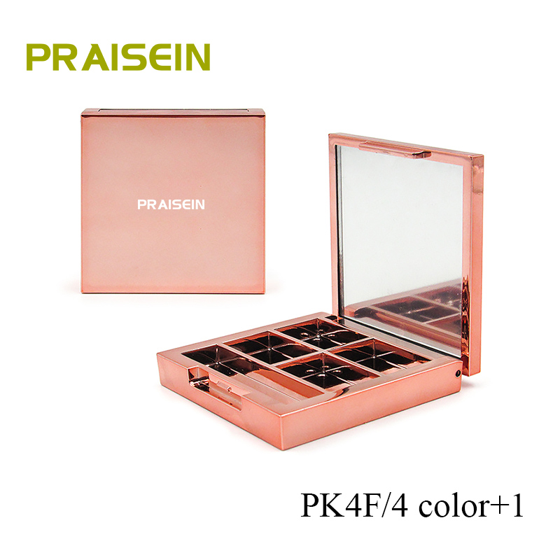 Square Golden Eyeshadow Packaging Can Be Made Into a Transparent Cosmetic Plastic 4 Color Eye Shadow case
