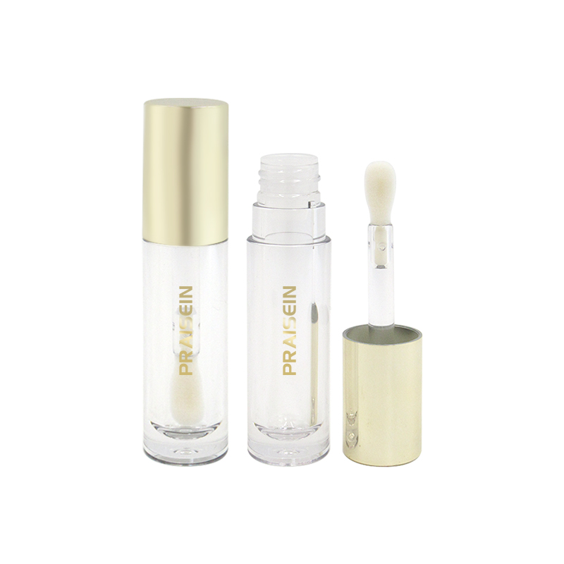 Wholesale Round Thickening Lip Gloss Tube with Large Size Brush Plastic Empty Transparent Lip Gloss Packaging Tube