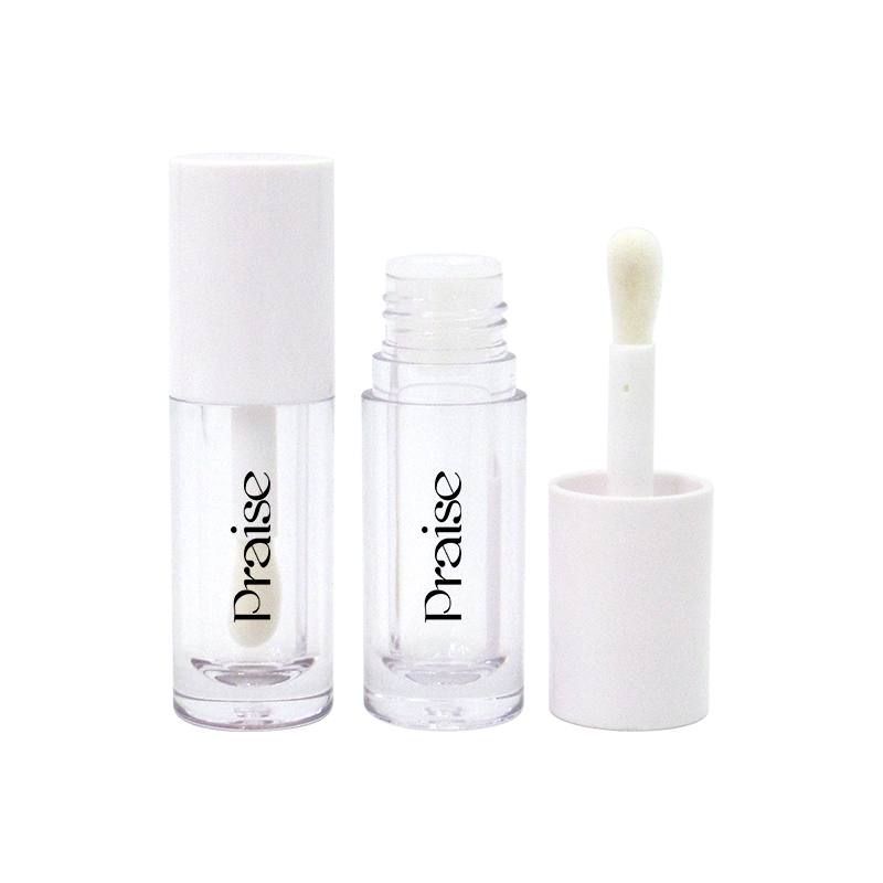 Wholesale Round Thickening Lip Gloss Tube with Large Size Brush Plastic Empty Transparent Lip Gloss Packaging Tube