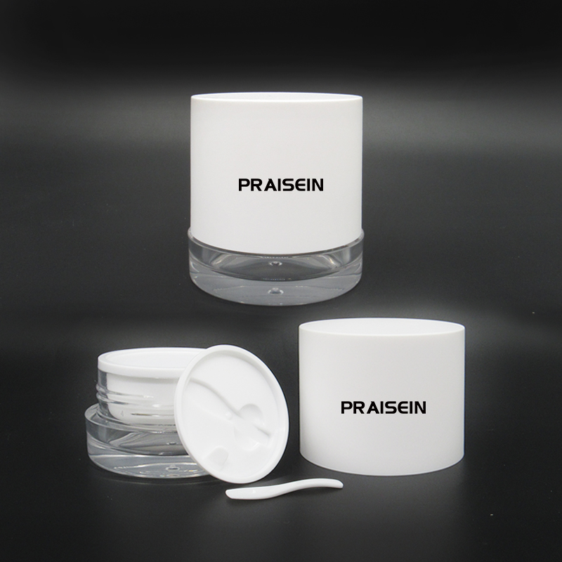Custom exquisite round grind arenaceous shell empty cream jar 50g acrylic cosmetic face cream container with white high lid