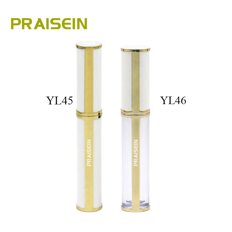 Custom empty lip gloss tube plastic cosmetic container round liquid eyeliner tube eyelash growth liquid bottle