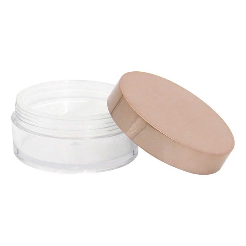 Factory Manufactures 10g Plastic Clear Empty Loose Powder Case with Rotary Mesh Screen