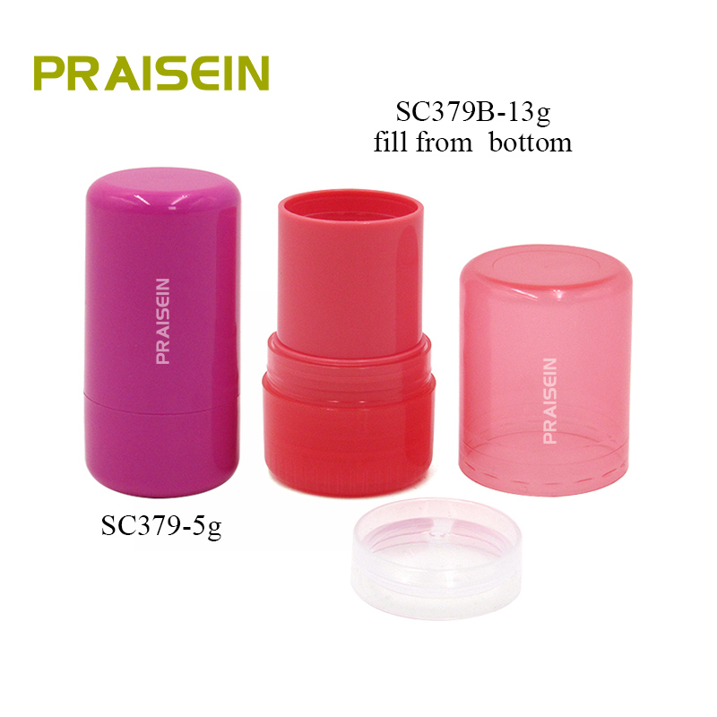 5g 13g high quality empty foundation stick cosmetics container own brand round plastic blush stick packaging