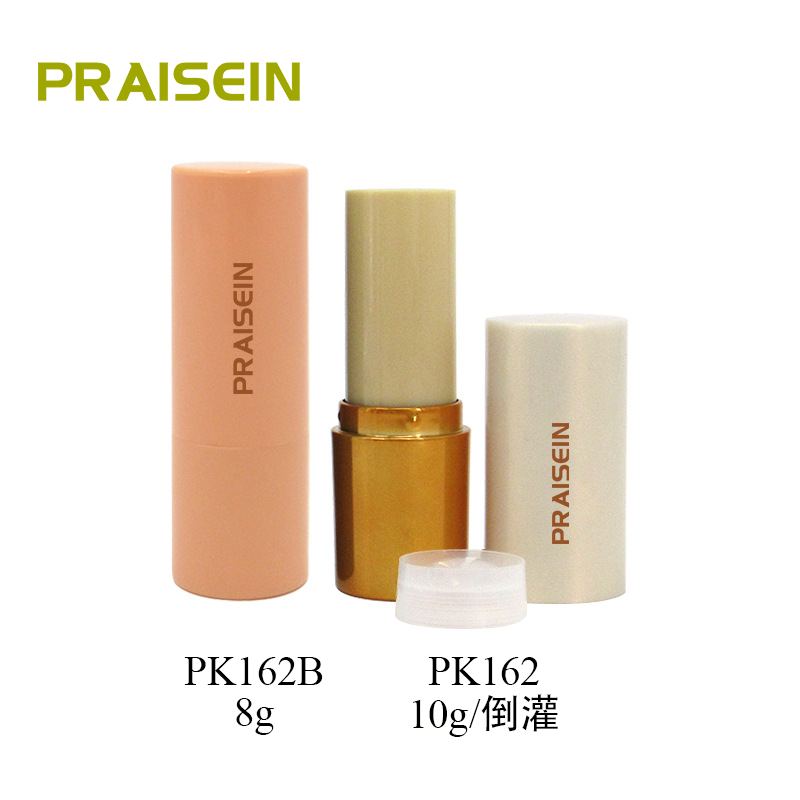 Processing custom round shape backflow cosmetic empty plastic foundation stick tube, concealer packing tube with inner cover