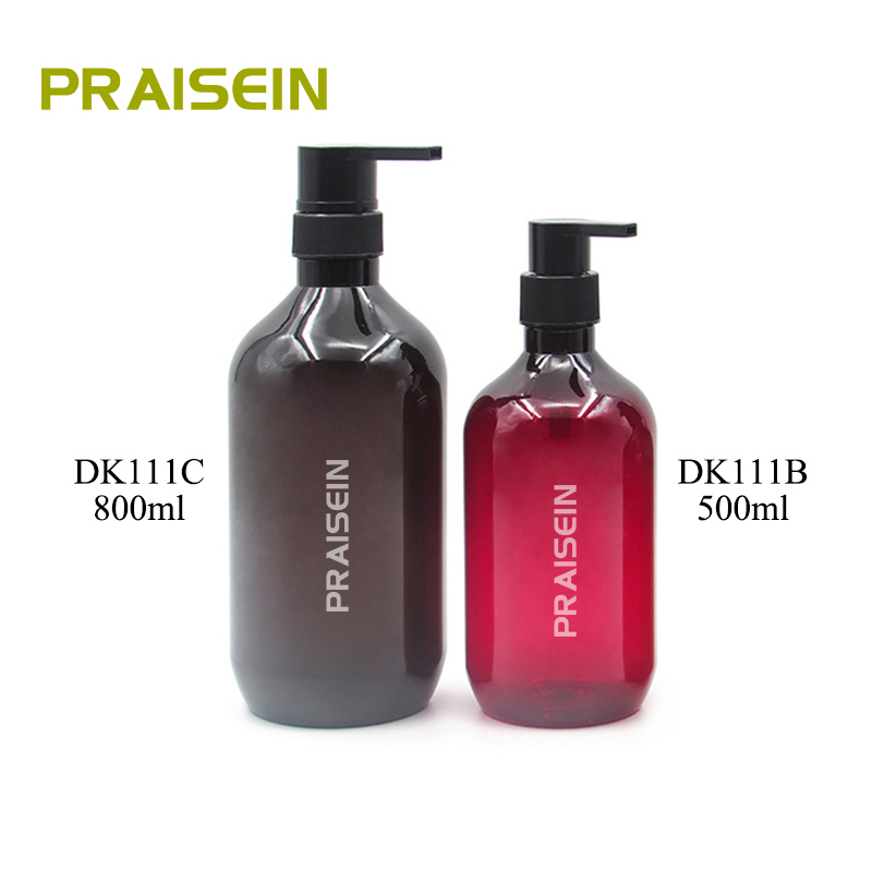 Factory Price Wholesale 500ml 800ml Shampoo Bottle with Pump Round PET Plastic Bottle