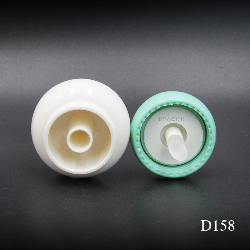 5-6g New round plastic lip film jar empty white lip gloss container with silicone brush