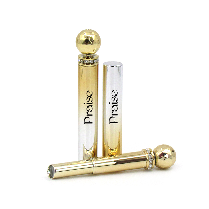 New cosmetics packaging wholesale 10ml Plastic mascara tube with rotary brush elegant round empty lipstick tube custom label