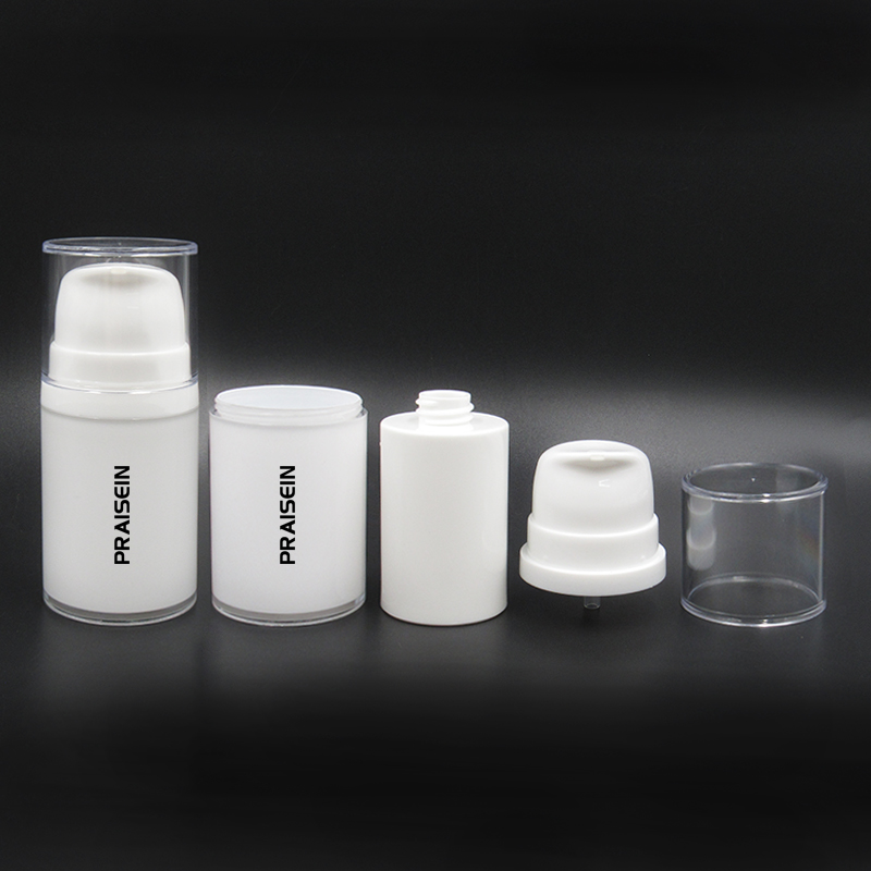 Airless plastic vacuum bottle for skin care 45ml 80ml white double wall plastic lotion pump bottle empty cosmetic container