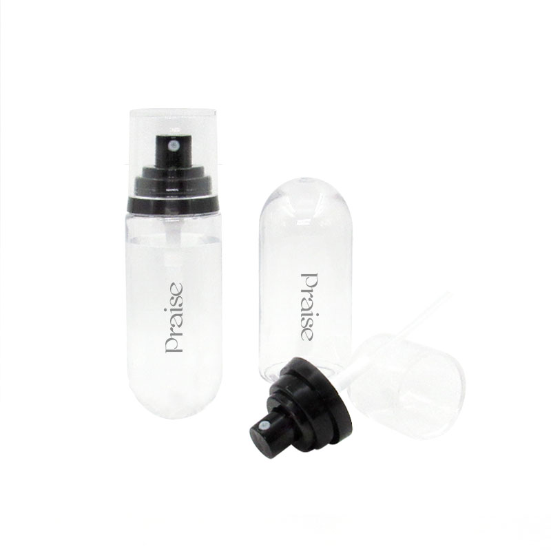 Customized Transparent Fine Mist Spray Bottle High Quality 60ml 80ml 150ml with Pump Round Empty PET Plastic Bottle Container