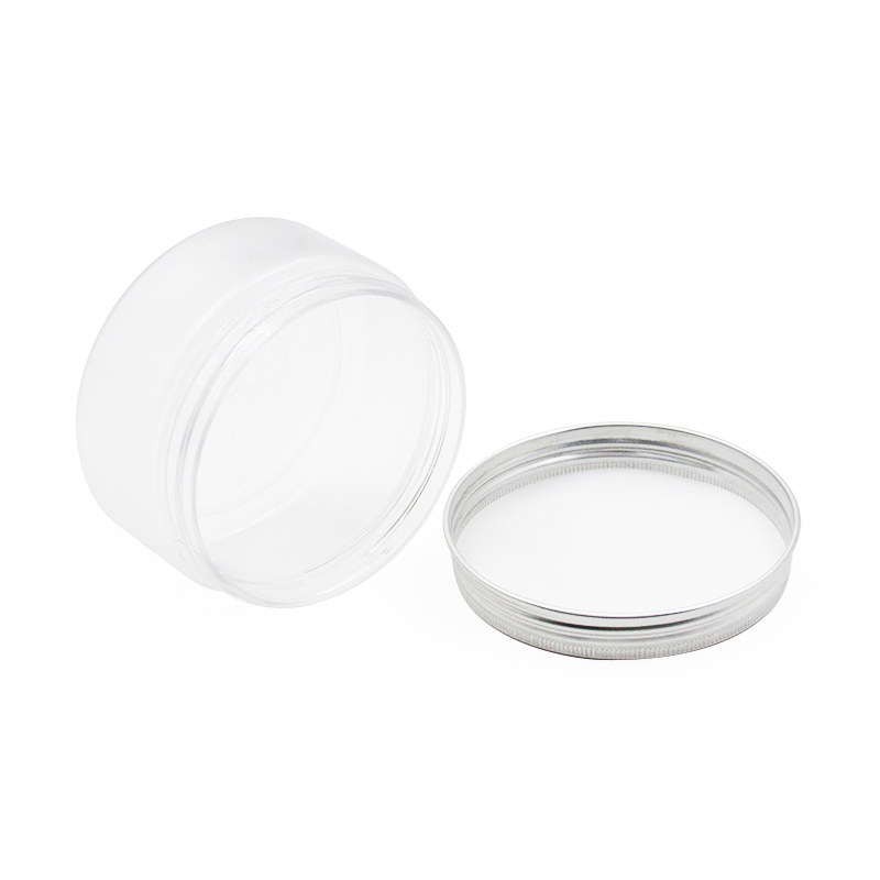 200ml round empty skin care packaging face cream bottle/scrub container, PET wide mouth plastic jar with aluminum cover