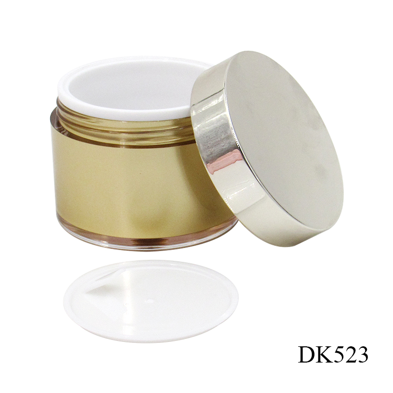 30g Skin care jar Packaging custom logo, gold plastic empty face cream container, round cosmetic cream jar free samples