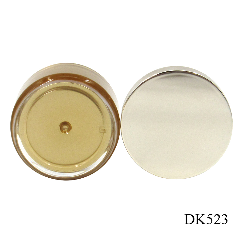 30g Skin care jar Packaging custom logo, gold plastic empty face cream container, round cosmetic cream jar free samples