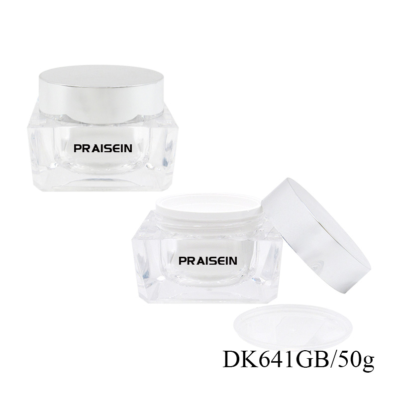 30g/50g empty acrylic cream jars custom 30ml/60ml gold square lotion bottle luxury cosmetic packaging container