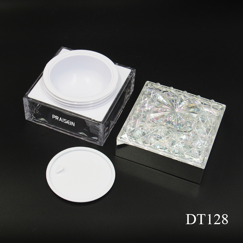 High-end cream container cosmetic plastic jar custom logo empty 50g silver lid cream jar