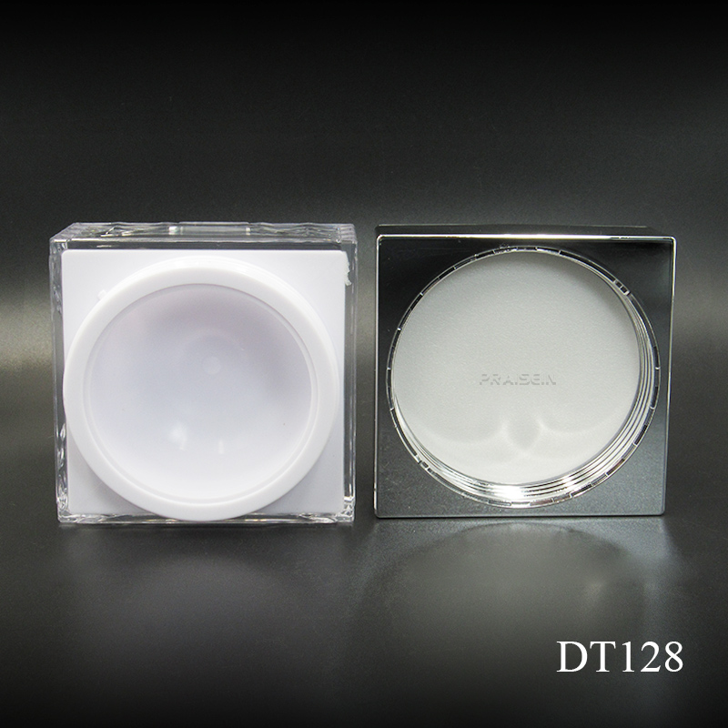 High-end cream container cosmetic plastic jar custom logo empty 50g silver lid cream jar