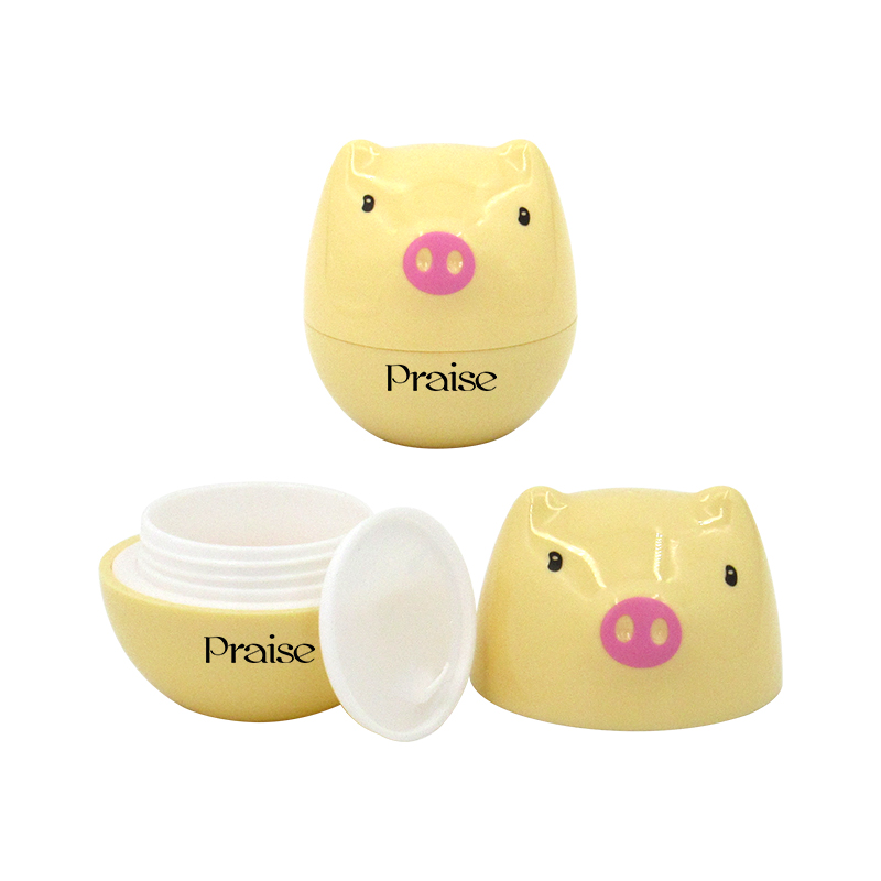 30ml/80ml cute piglet shape empty plastic cream container round wide mouth children's face cream jar skin care packaging