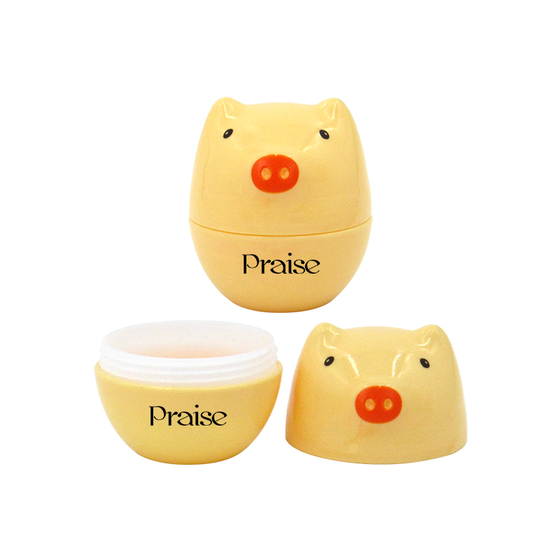 30ml/80ml cute piglet shape empty plastic cream container round wide mouth children's face cream jar skin care packaging