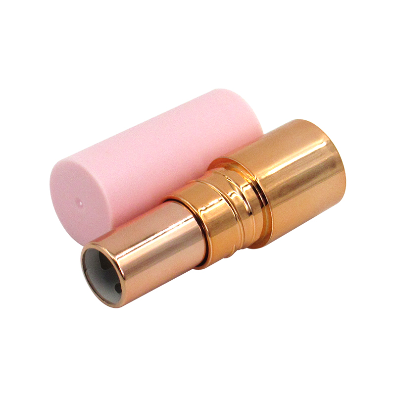 Factory sells cosmetics packaging, round plastic empty lipstick container tube with spiral lid custom logo