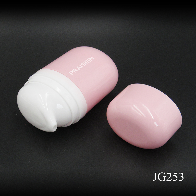 Plastic airless lotion container 35ml white plastic press lotion bottle skin care packaging
