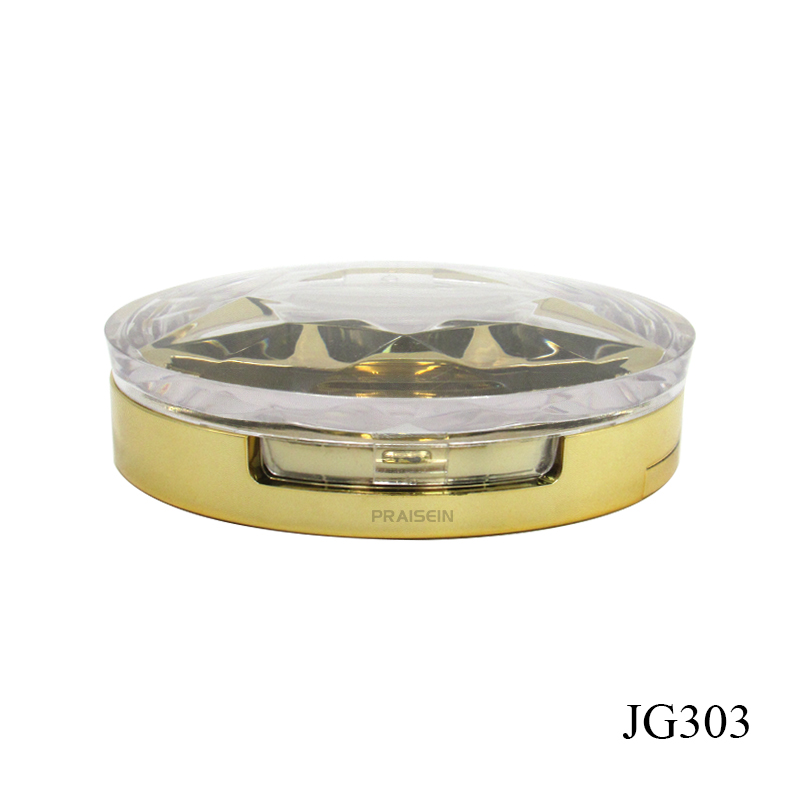 Round gold eyeshadow box with mirror 5 color eyeshadow packaging cosmetics case wholesale