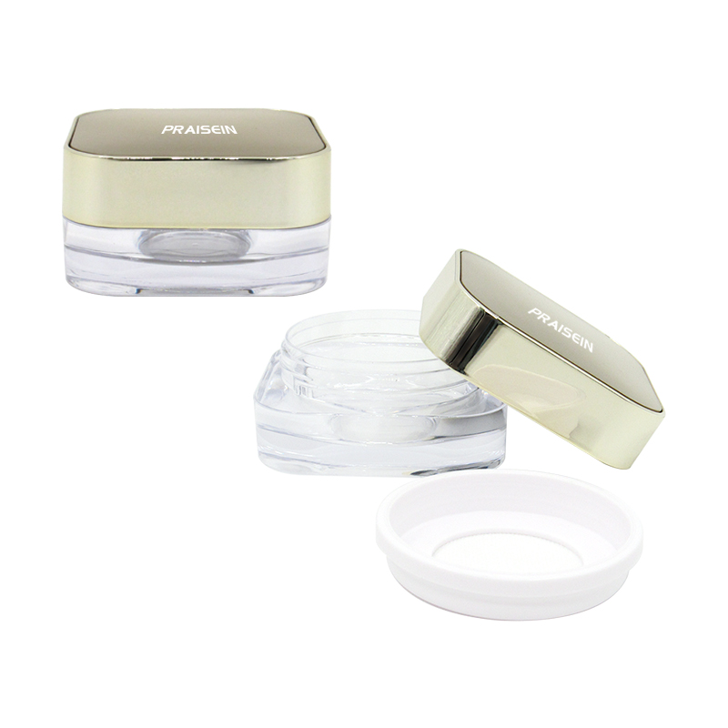 8g Square plastic cosmetic loose powder case container custom logo