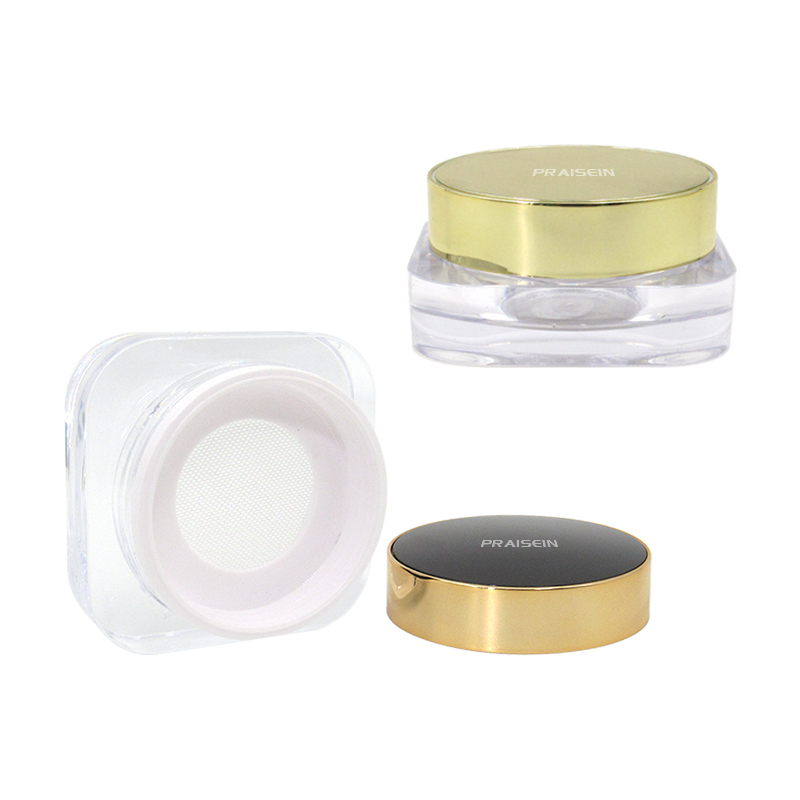 8g Square plastic cosmetic loose powder case container custom logo