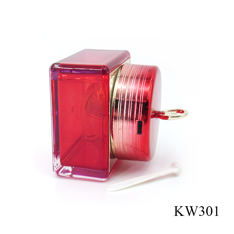 Batch custom plastic empty cosmetic container 50g red plastic square cream jar packaging