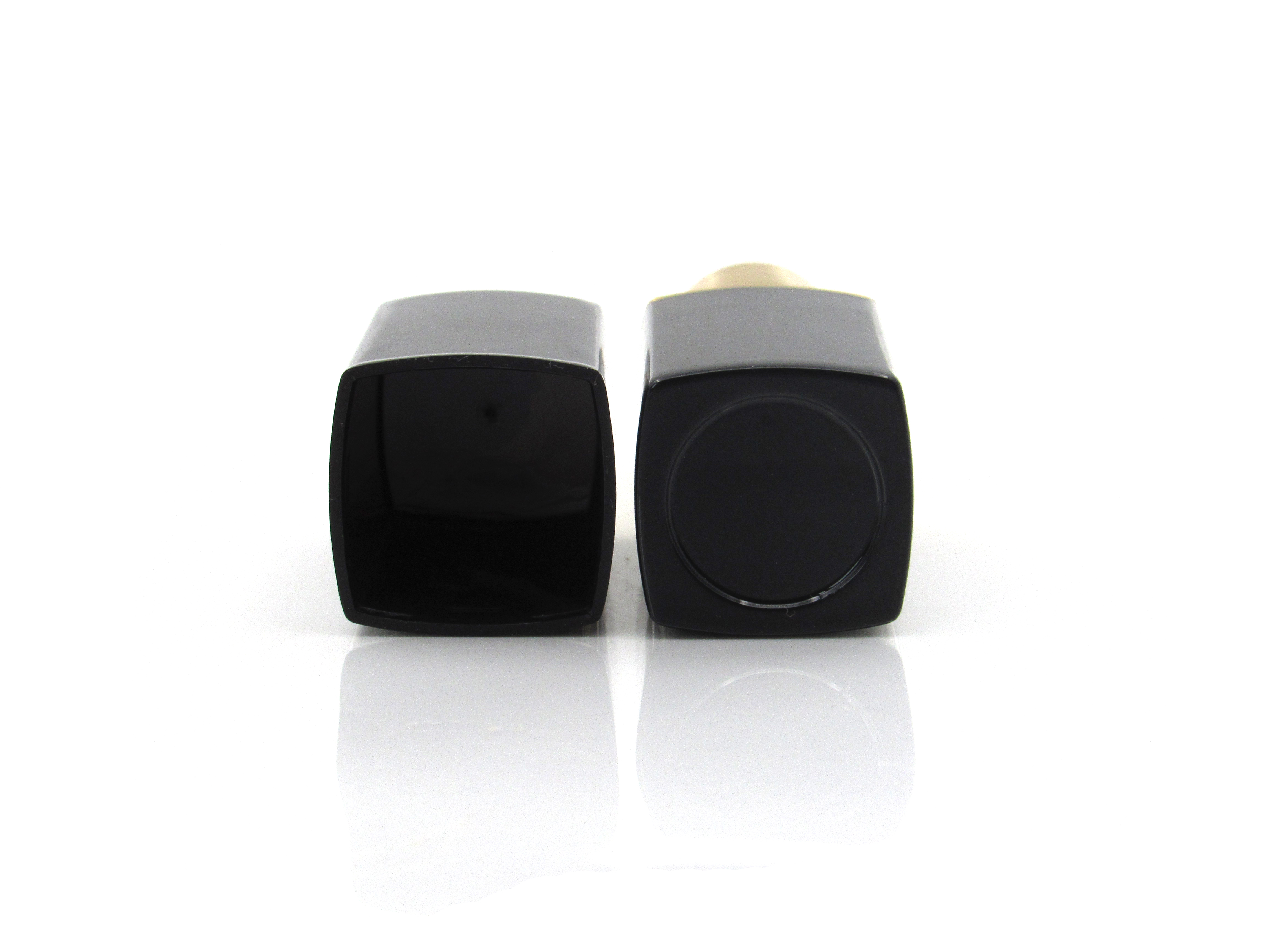 Wholesale cosmetic square simple style black plastic makeup empty lipstick tube container