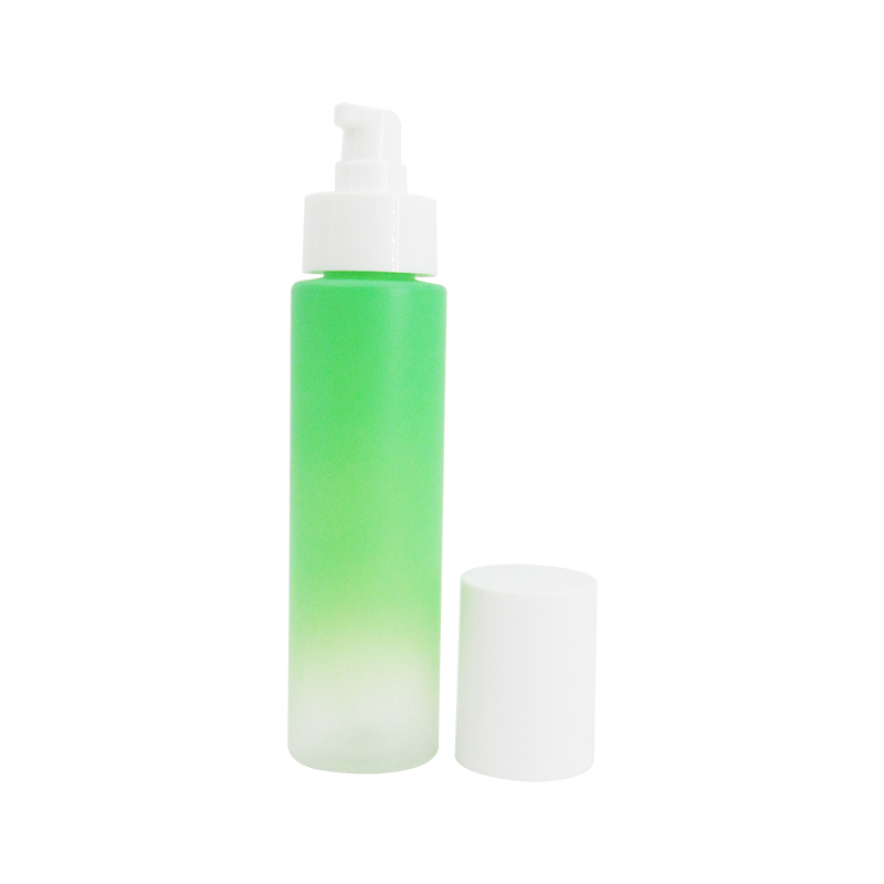 Support to take samples 150ml round skin care lotion bottle container, gradient frosted cosmetic plastic empty bottle with pump