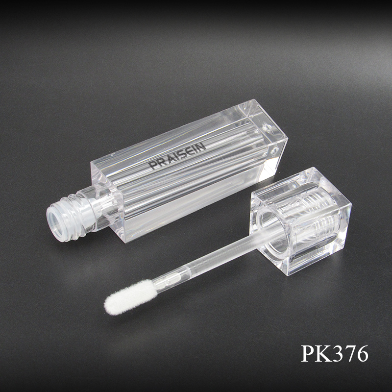 Innovative clear crystal liquid lipstick packaging custom logo 3ml square lipgloss tube bottle