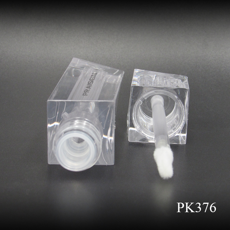 Innovative clear crystal liquid lipstick packaging custom logo 3ml square lipgloss tube bottle