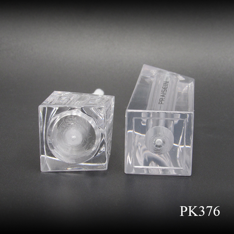 Innovative clear crystal liquid lipstick packaging custom logo 3ml square lipgloss tube bottle
