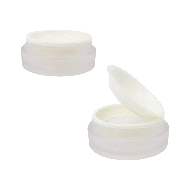 High-end production plastic powder container cosmetic packaging round frosted loose powder case, support custom processing