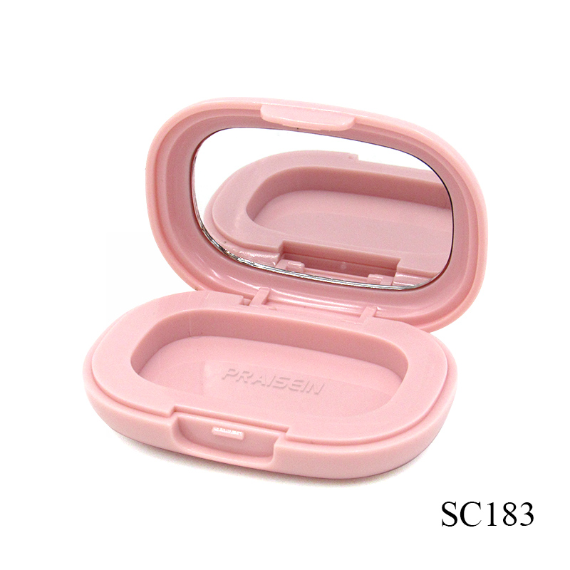 Eye shadow case custom supplier cosmetic packaging pink plastic blush container