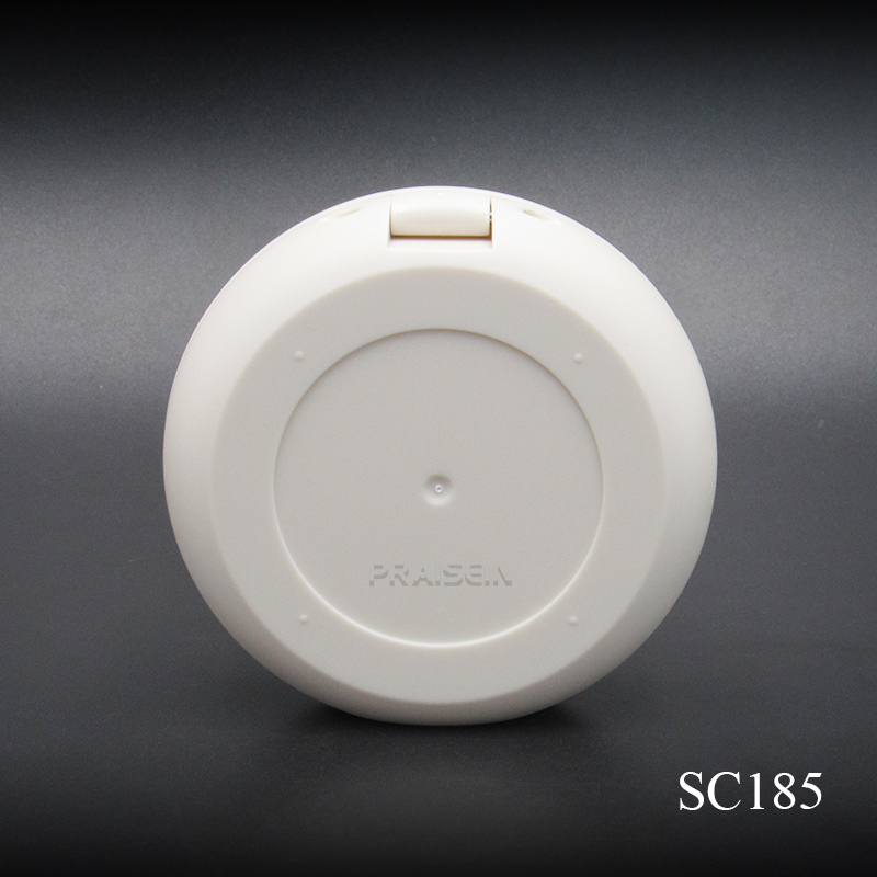 Custom round makeup pressed powder container blush packaging 58.5mm inner diameter empty apricot powder compact case